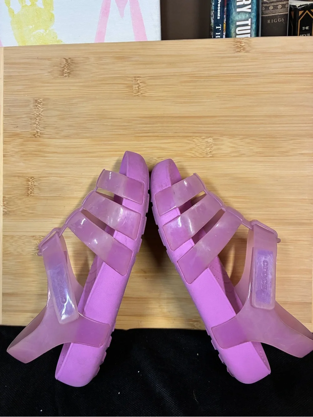 CROCS lavender Jelly Fisherman Sandals - Size 1